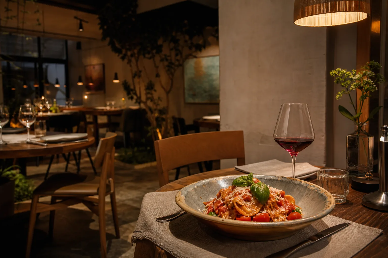 Prato e ambiente do Restaurante Família Curitibana